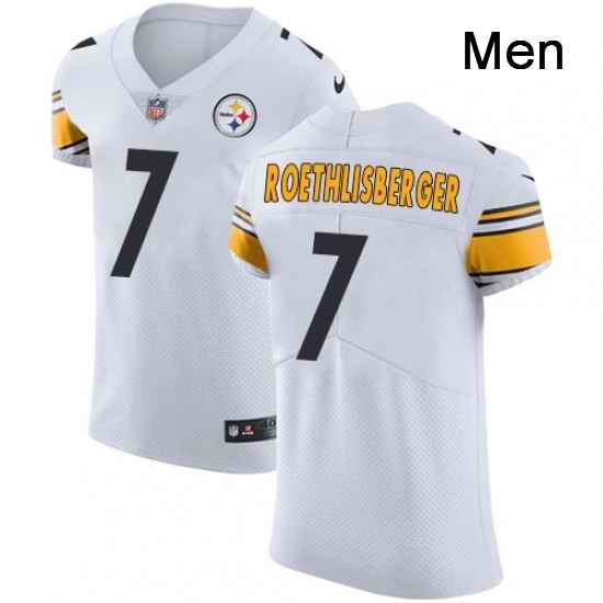 Mens Nike Pittsburgh Steelers 7 Ben Roethlisberger White Vapor Untouchable Elite Player NFL Jersey